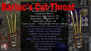 D2R Unique Items - Bartuc's Cut-Throat (Greater Talons)
