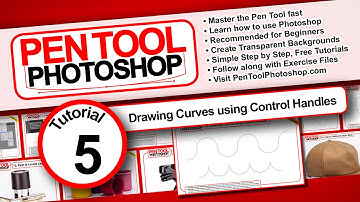 PEN TOOL Photoshop Tutorials 05: How to use Pen Tool, Drawing Curves using Control Handles
