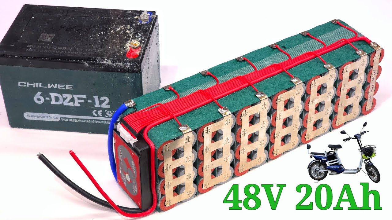 DIY 48V 20Ah Li-Ion Battery Pack for Lead Acid Powered e-Bike using EVE INR21700/50E 13S 4P