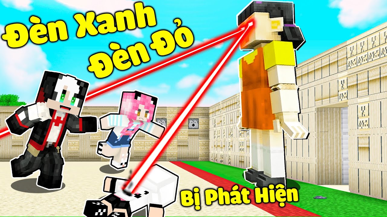 REDHOOD THỬ THÁCH THAM GIA TRÒ CHƠI ĐÈN XANH ĐÈN ĐỎ TRONG MINECRAFT*MỀU KHÁM PHÁ TRÒ CHƠI CON MỰC