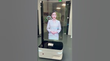 Ai robot 55” Transparent OLED interactive digital signage navigator #oled #airobot #ai #oleddisplay