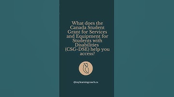 The Canada Student Grant for Services and Equipment for Students with Disabilities helps you with