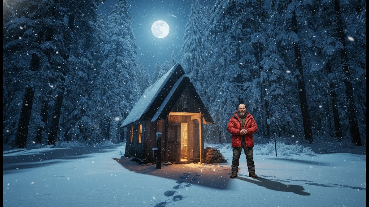 Snow Survival Night in Remote Forest Shack 🏕️✨