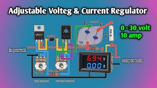 Adjustable Volteg & Current Regulator Circuit , adjustable voltage regulator using 2n3055