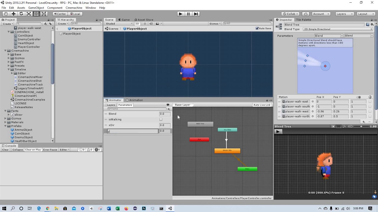 RPG Game Refactor Player Animations into Blend Tree - YouTube