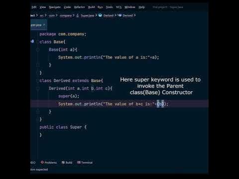 Super keyword in Constructor Inheritance (JAVA) #java #shorts # ...