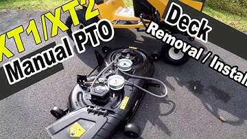 Cub Cadet XT1 and XT2 deck removal - with manual PTO