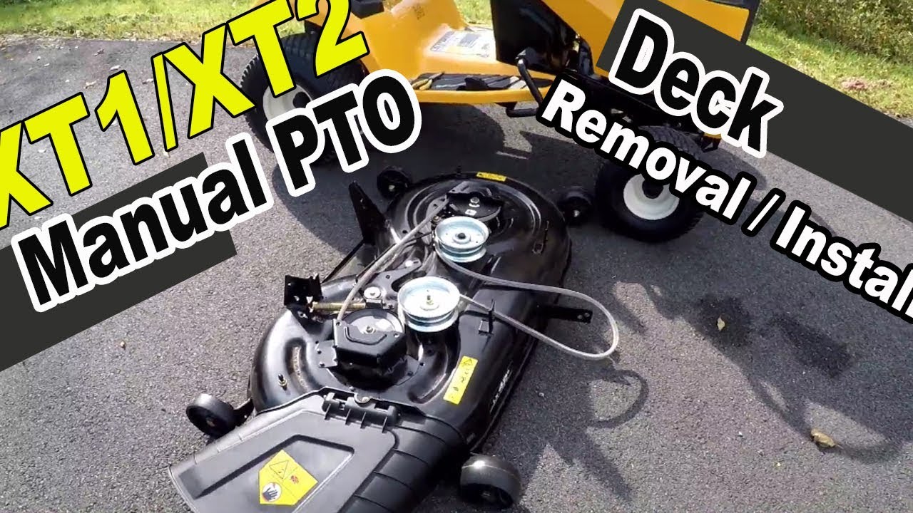 Cub Cadet XT1 and XT2 deck removal - with manual PTO - YouTube