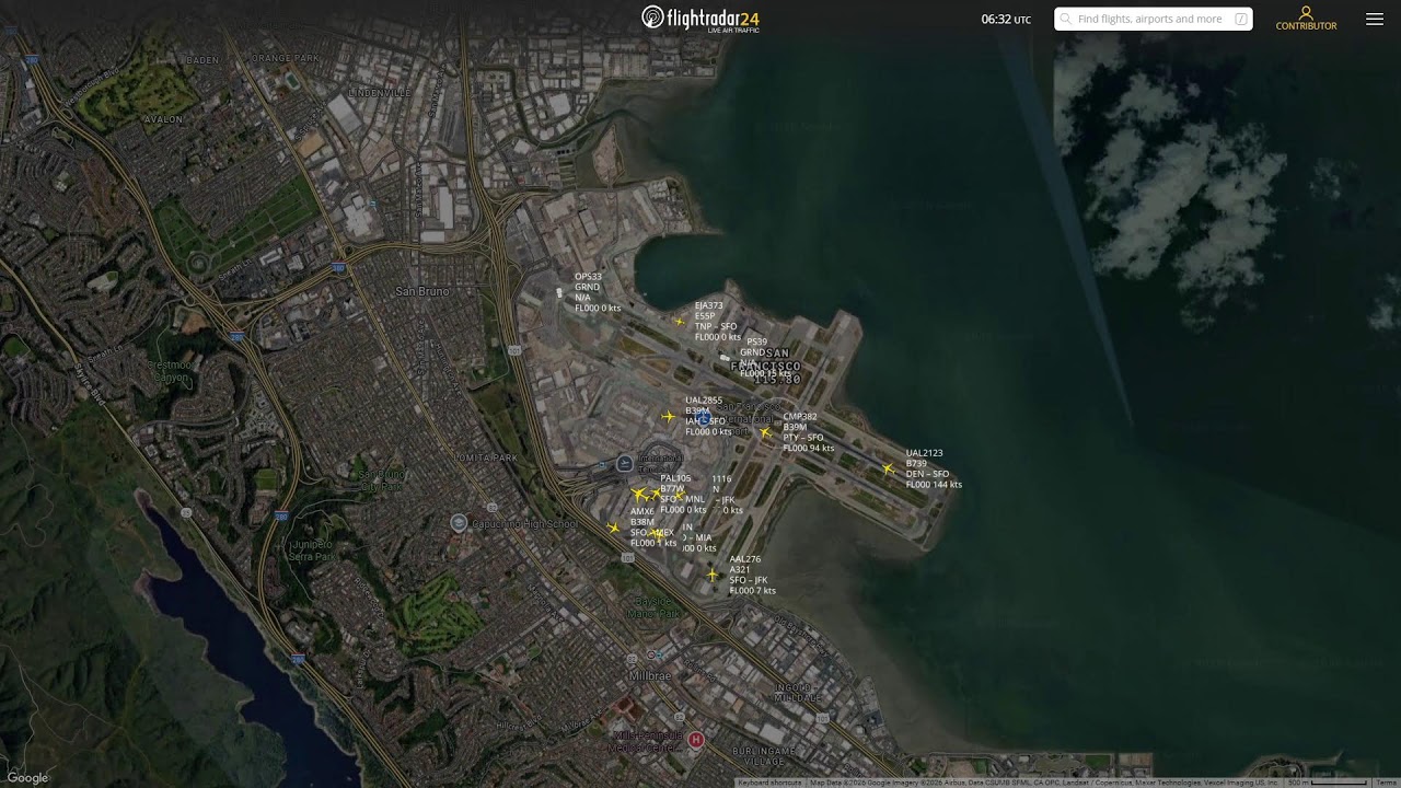 San Francisco KSFO Flightradar24 Livestream with Live Air Traffic Control 22/01/2026