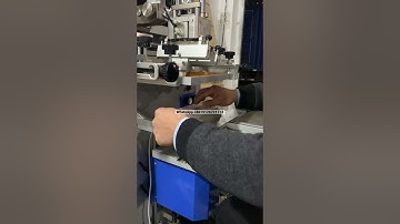 Semi automatic screen printing machine on perfume bottles #screenprint #screenprinting