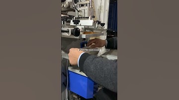 Semi automatic screen printing machine on perfume bottles #screenprint #screenprinting