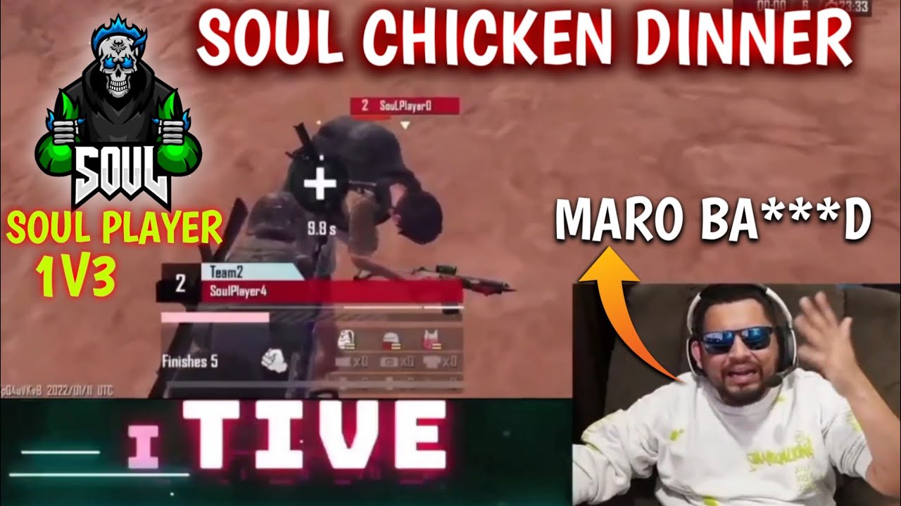 Sid reaction on soul chicken 🚀 soul player 1v3 blind 🚀