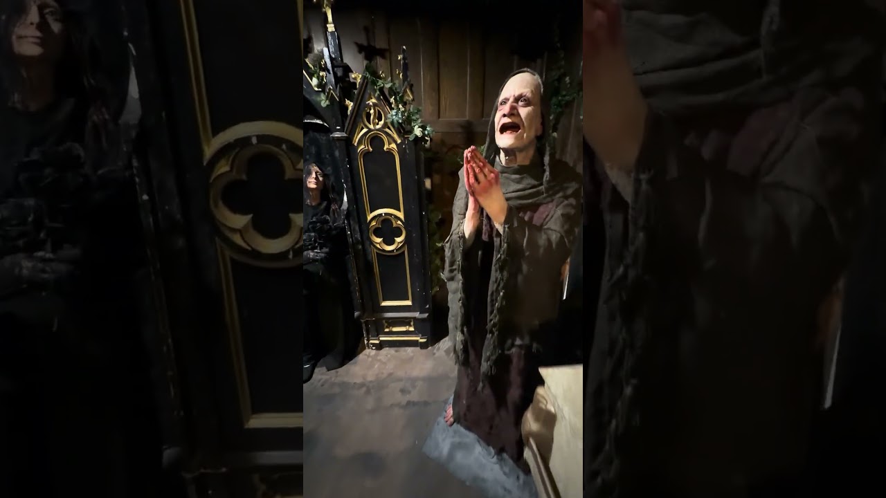Check in to the Funeral Parlor #shivershaunted #horror #shorts #hauntedhouse #behindthescenes