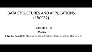 BCS 304 DS Introduction(VTU 22 Scheme)