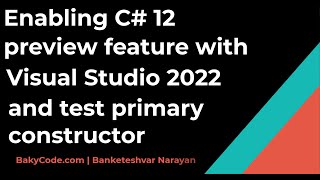 Activating C# 12 Preview Feature in Visual Studio 2022 and testing primary constructor code