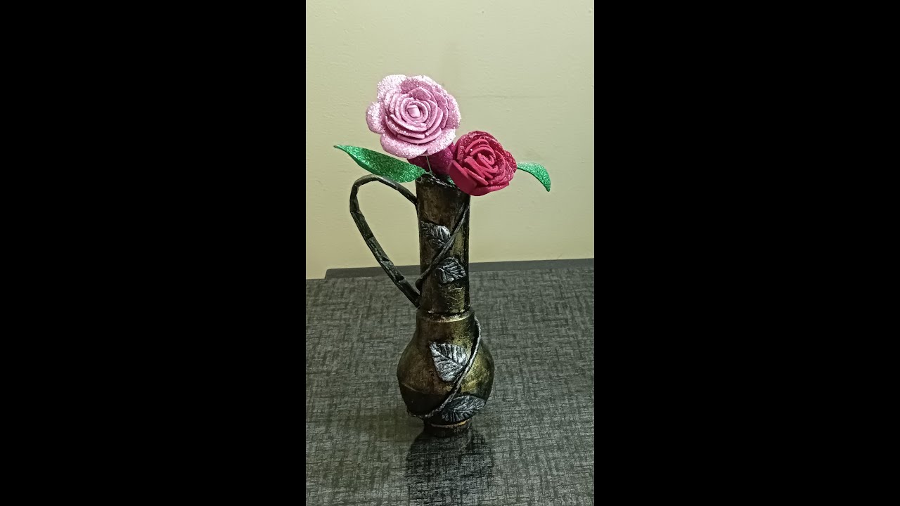 DIY Flower Pot with Fused Light Bulb and Ponds Powder Bottle