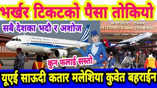 सबैले हेर्नु हिमालय एयरलाइंसको टीकटको पैसा तोकियो कुन देशको भाड़ा कति उड़ान तालिका Himalaya airlines