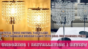 Amazon Crystal Touch Control Dimmable Table Lamp with USB ports | Unboxing, Installation and Review
