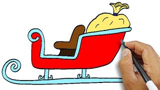 how to draw santa sleigh simple drawings for beginners