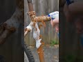 Hand cleaning rusted bicycle frame  #asmr #cleaning