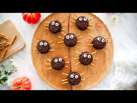 Ciasteczkowe PAJĄKI 🍪🕷️👀🍪 Szybkie i proste do przygotowania! Oreo Spider Cookies
