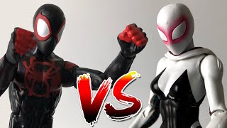 SPIDER-MAN SOMEWHERE FAR AWAY!! Spiderman Miles VS SpiderGwen (Hands motion Marvel Lagends)