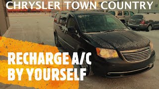 Chrysler Town and Country - HOW TO RECHARGE / REFILL A/C AIR CONDITIONING BY YOURSELF