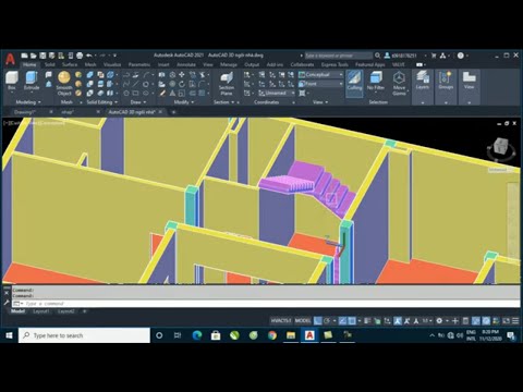 Vẽ AutoCAD 3D ngôi nhà - Bài 6: Vẽ cầu thang 3D trong CAD quá dễ