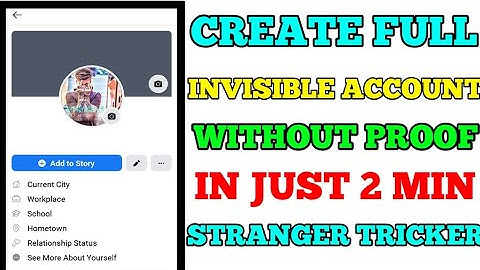 Create Full Invisble Facebook Account Without Proof By || STRANGER TRICKER || 2020