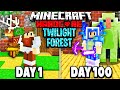 I Survived 100 Days in the TWILIGHT FOREST in HARDCORE Minecraft...