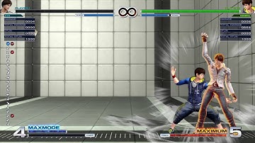 KOF XIV Kensou 4 Frame Safe Jump after 2 Bar Corner Max Mode Combo (1000/1250/1500 Max Mode) (2)