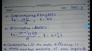 Physical Optics - Lecture 3: More of Interference