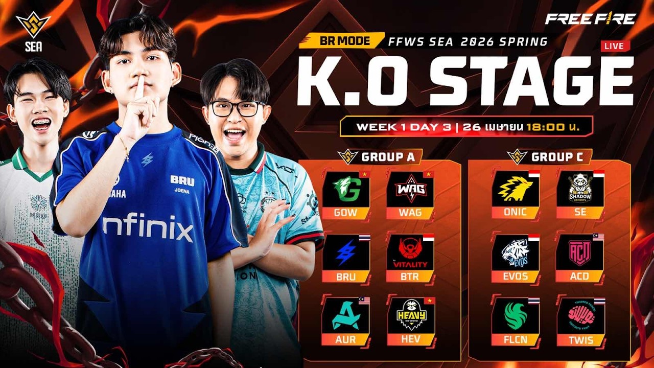 LIVE 🔴 [TH] FFWS SEA 2026 Spring Knockout Stage - Day 3: กลุ่ม A vs. C