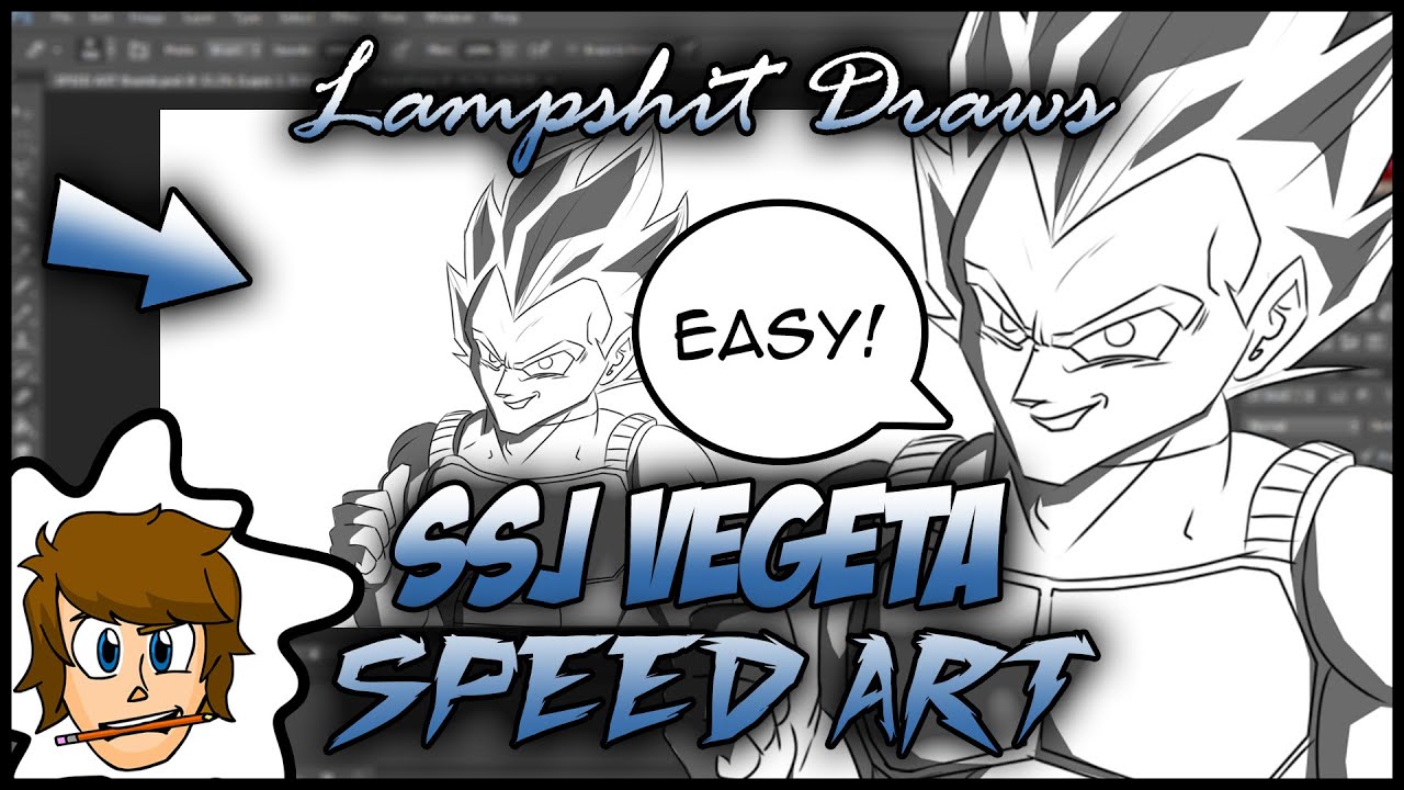 Super Saiyan Vegeta Speed Art | Lampshit Draws