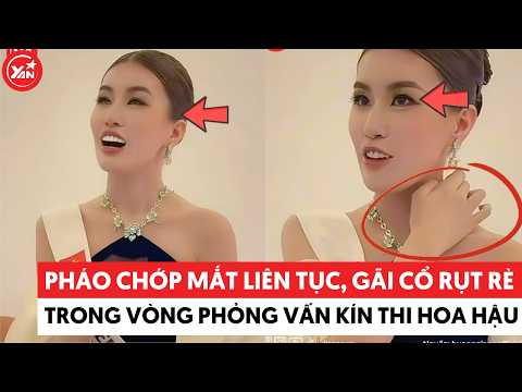 Phao blinks continuously and shyly scratches her neck during the closed-door Miss pageant interview