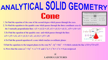 AG of 3D (15) | How to Find the equation of #ReciprocalCone  | #tangentplane #cone through axes