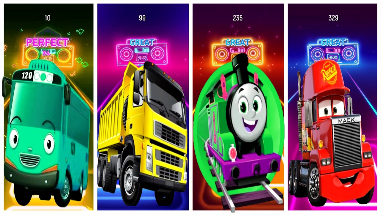 Tayo the Little Bus VS Thomas the Train VS Mack VS Truck