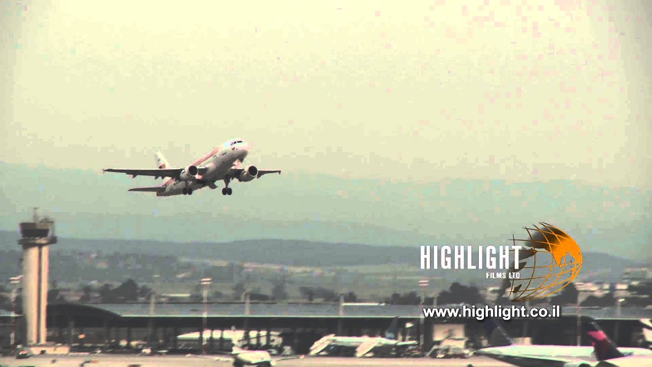 TR 005 Stock Footage Israel: An airplane after taking off from Tel Aviv Ben Gurion Airport