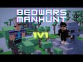 Bedwars Manhunt vs 1 Hunter (Roblox)