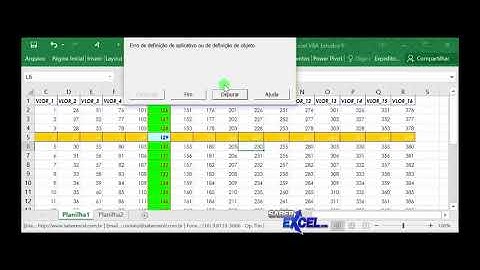 CURSO EXCEL VBA PLANILHA EXERCICIO DE PROGRAMAÇÃO 290 Celula Formato Acompanha Cursor Linha e Coluna