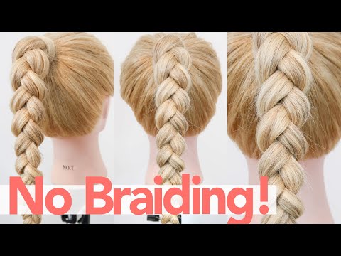 NO BRAIDING BRAIDS EP. 1 - How to 3 Strand Braid Using Only Elastics! This Braid Will Last All Day!