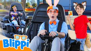 Blippi & Meekah's Animal RACE through Bullwinkle's 🐰🦊🐢 Guide