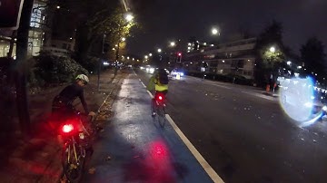 Red light running cyclist receives instant karma