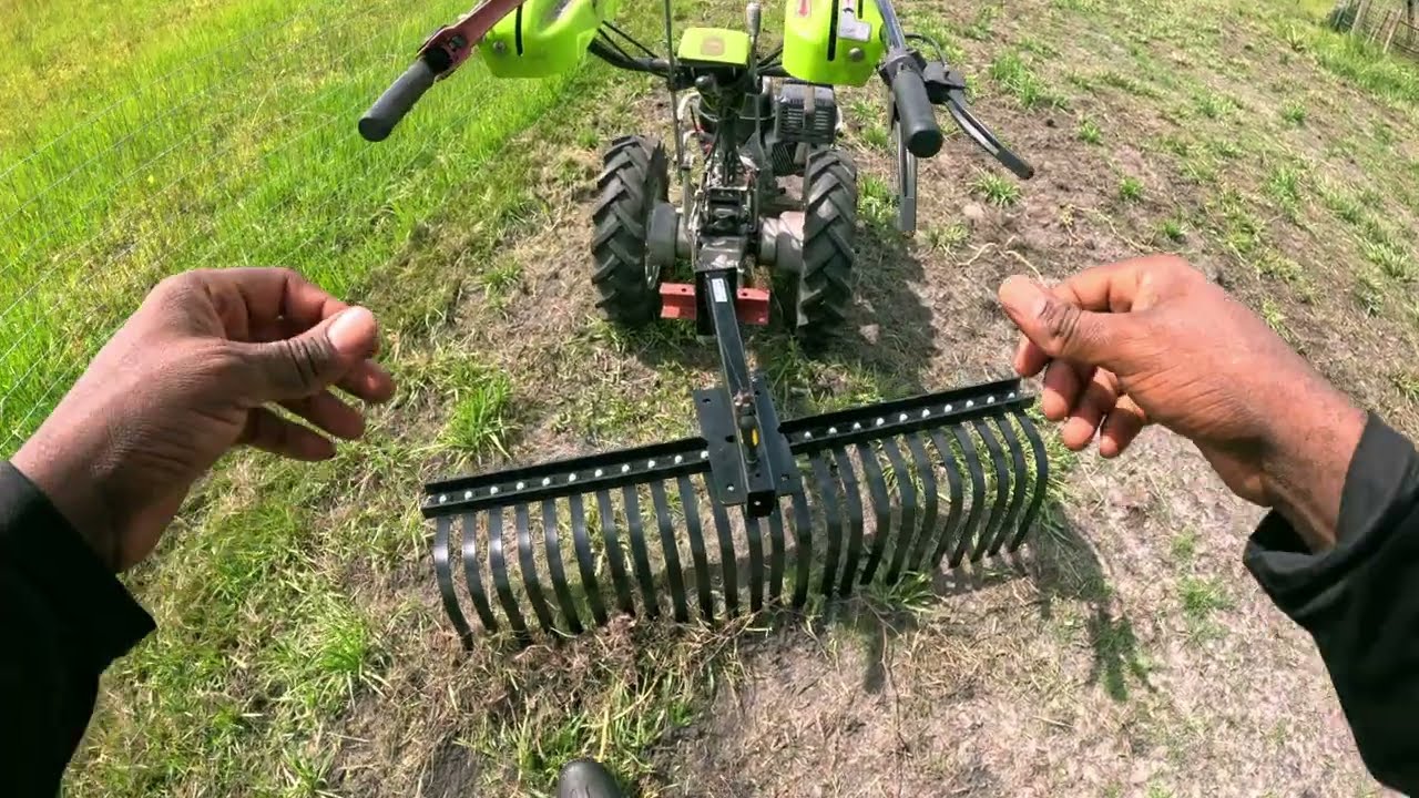 How I Use a Landscape Rake with My Grillo G110 | Save Hours of Cleanup!
