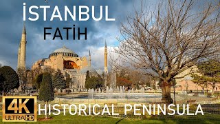 Eminönü'nden Sultanahmet, Beyazıt'a [In The Rainy Old Town, İstanbul] Fatih Walking Tour | 2021 | 4K