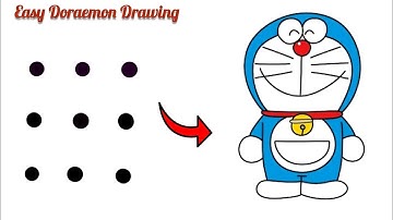 How to Draw Doraemon | 3×3 Dots Turn into Doraemon Drawing |Doraemon Drawing