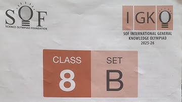 Class 8 IGKO Answer key of previous year paper 2025-26 SOF international General knowledge olympiads