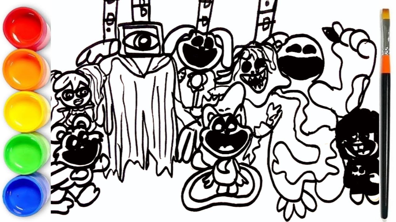 Papi Line Drawing How to draw Poppy Playtime 4 Characters | Poppy Playtime Chapter 4 ...