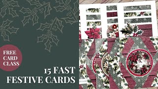15 Fast Festive Christmas Cards without Scraps: Free Cardmaking Class