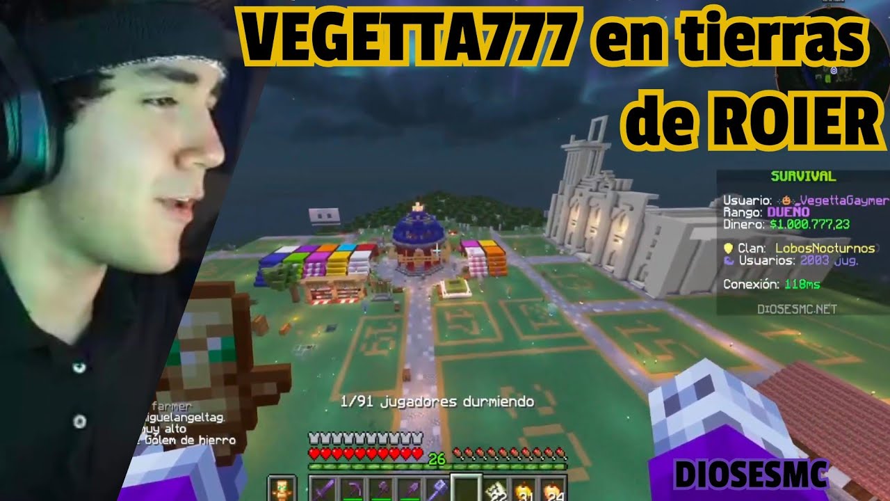 ROIER reacciona a Vegetta777 visitando las tierras  de su CLAN - DIOSESMC 